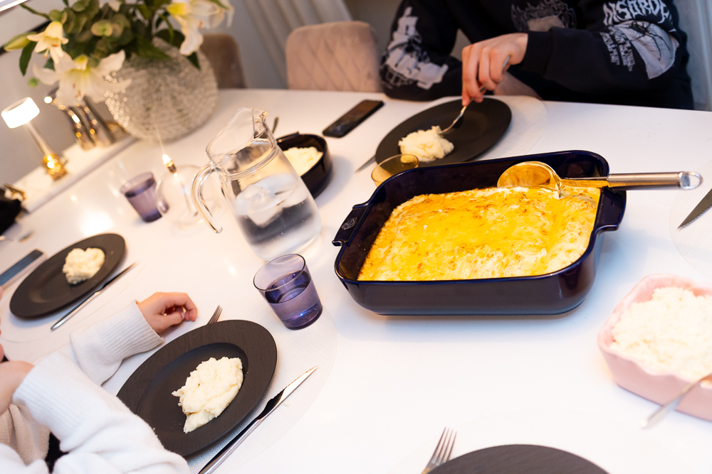Pepparrotslax – närbild på gratinerad yta